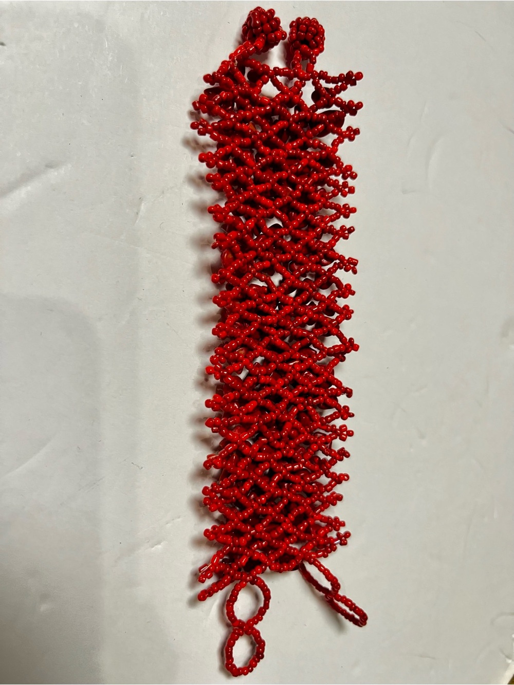 Red Cluster Coral Bead Stretch Bracelet - Women Jewelry $10 - Picture 6 of 7